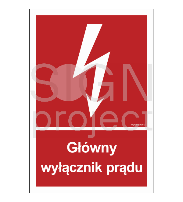 Znak "Główny wyłącznik prądu"
