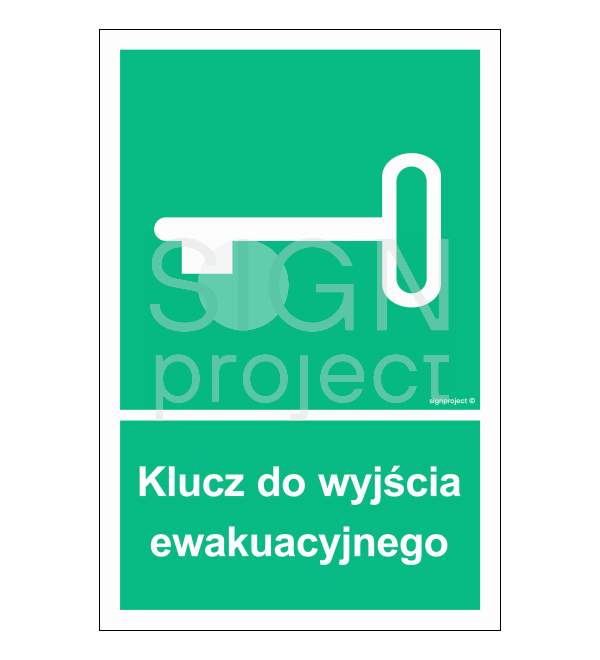Znak ewakuacyjny klucz do wyjścia ewakuacyjnego - Kup teraz online