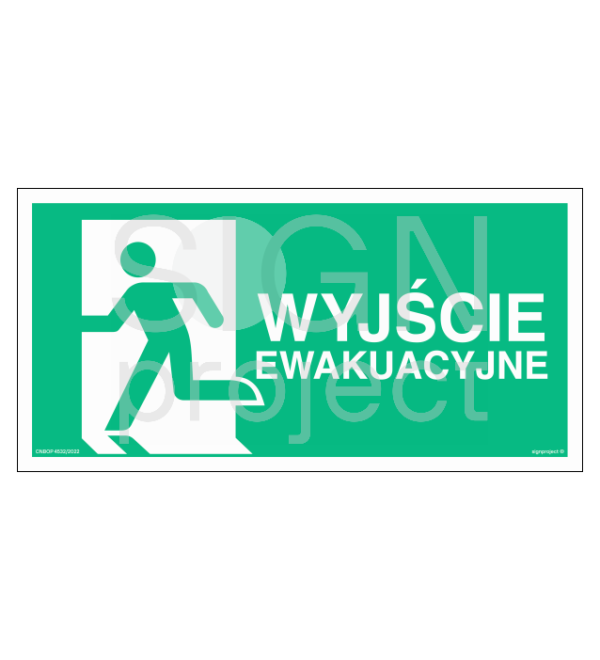 Znak ewakuacyjny "wyjście ewakuacyjne lewostronne"