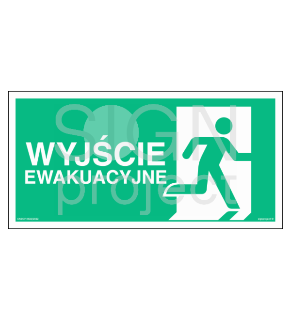 Znak ewakuacyjny "wyjście ewakuacyjne prawostronne"