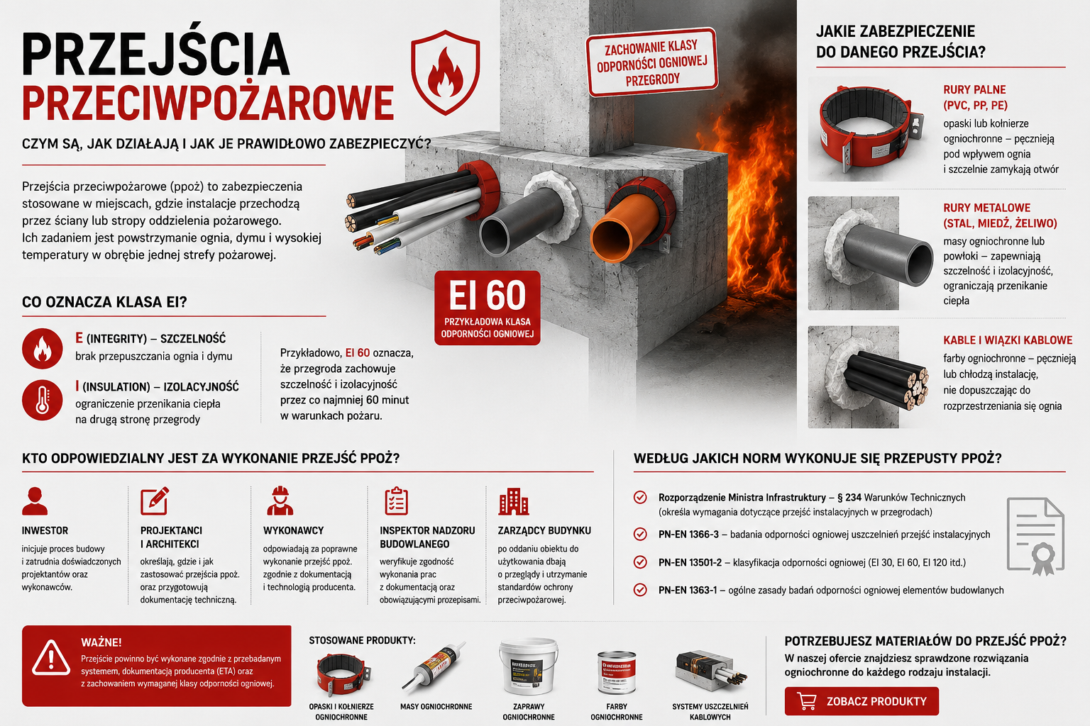 Przejścia przeciwpożarowe – czym są i jak prawidłowo zabezpieczyć przepusty instalacyjne?